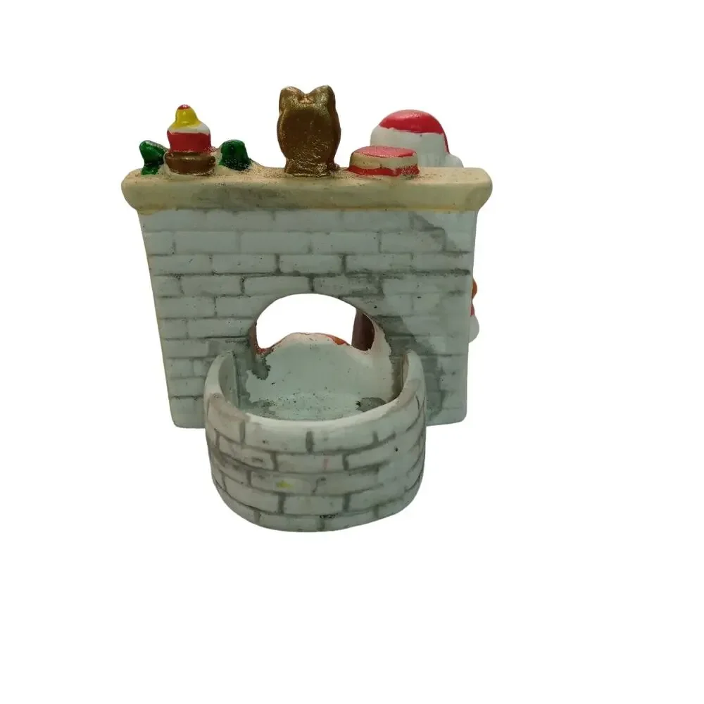 🎅🏻🎄Retro Santa Fireplace 🕯️🔥Tealight Candle Holder Christmas Holiday Decor